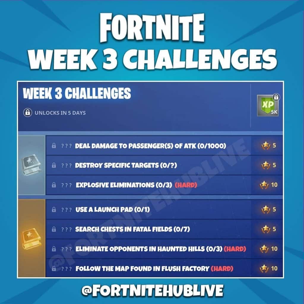 desafios semana 3 fortnite
