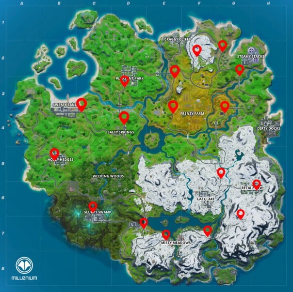 Paradas de Autobus en Fortnite
