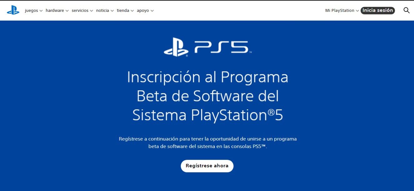 beta del sistema de PlayStation 5