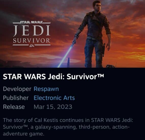 Star Wars Jedi: Survivor lanzamiento