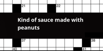 Kind of Sauce made with Peanuts New York Time Crossword Clue