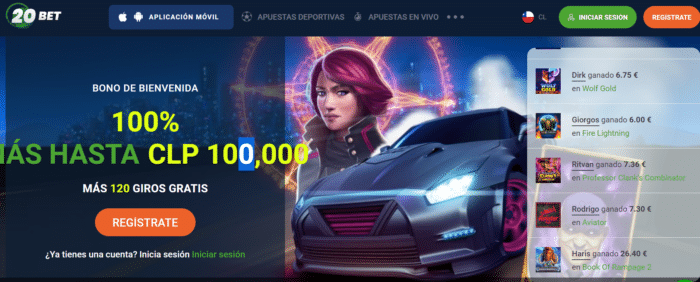 20bet Casino Online Chile 2023