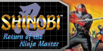 Imagem promocional de 'Shinobi III: Return of the Ninja Master', destacando o ninja protagonista com sua espada, para o artigo 'Códigos Ninja'