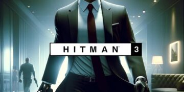 Imagen de Hitman 3 mostrando al Agente 47 en traje y corbata, armado y caminando con determinación en un ambiente lujoso y moderno