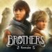 Portada del remake del videojuego "Brothers: A Tale of Two Sons", mostrando a los dos hermanos protagonistas, con un paisaje de aventuras y misticismo de fondo, incluyendo un árbol emblemático y ruinas antiguas