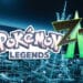 Imagem promocional de "Pokémon Legends Z-A" com o título estilizado sobre um fundo futurista de cidade cibernética em tons de azul