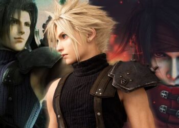A collage featuring three iconic characters from the Final Fantasy VII universe, showcasing different aspects of the series' expansive storytelling.