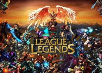 Imagem vibrante com vários campeões do League of Legends em ação, destacando suas habilidades únicas em um campo de batalha cheio de magia e combate.