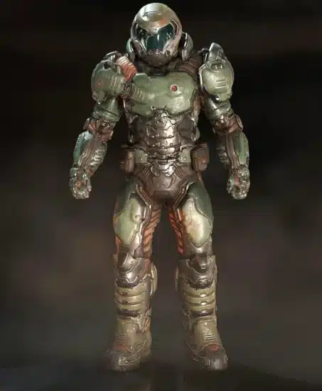  Iconic armored suit from "Doom", symbolizing FPS dominance.