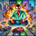 A hyper-realistic image depicting the chaos and excitement of Grand Theft Auto 5. A character in action surrounded by explosions and fast cars in Los Santos, with 'GTA 5' prominently displayed.
