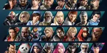 Image showing various Tekken 8 characters in rows, each with unique designs and styles, showcasing the diverse roster for epic fighting battles.