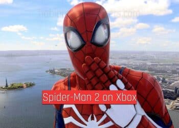 Imagen de Spider-Man con el paisaje urbano de fondo, destacando la expectación y la emoción por Spider-Man 2 en Xbox.