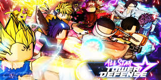 ll Star Tower Defense Tier List image featuring Roblox anime-style characters in vibrant battle stances with glowing energy effects and colorful backgrounds.