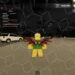 Roblox Greenville gameplay showing a character with wings in a parking lot at night, with a script GUI open and game HUD displaying time, cash, and options.