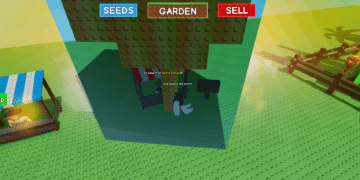 Player receives a plant value estimate of 18.5 billion in Grow a Garden on Roblox while standing under a giant golden tree near the value booth.