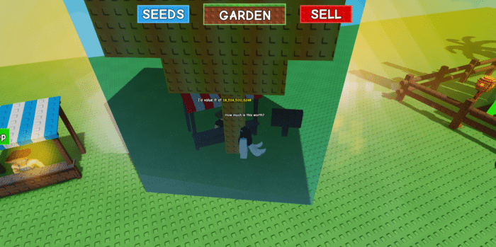 Huge frozen rose plant towering in Grow a Garden, surrounded by bamboo, bees, and players aiming to collect big plants in Roblox.