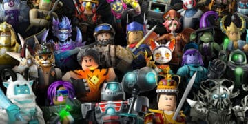 A vibrant collage of diverse Roblox avatars in various costumes and styles, showcasing characters possibly used in games like Tower of Hell or other Roblox experiences.