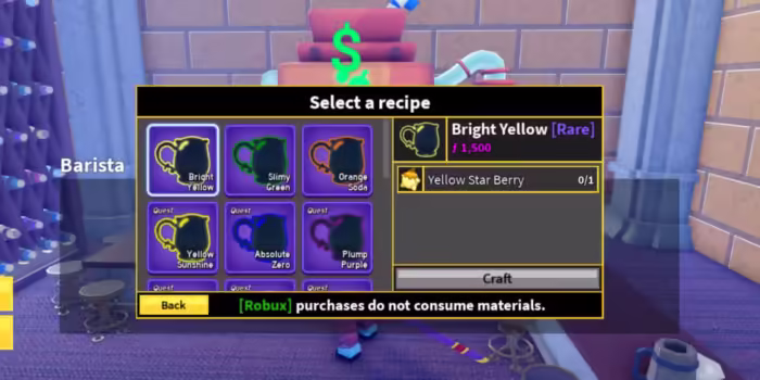  Image unavailable due to unsupported file type; likely shows crafting recipe or steps to unlock aura skin in Roblox game.