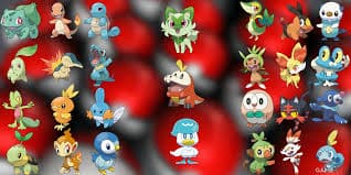 Image of all pockemons as a starters