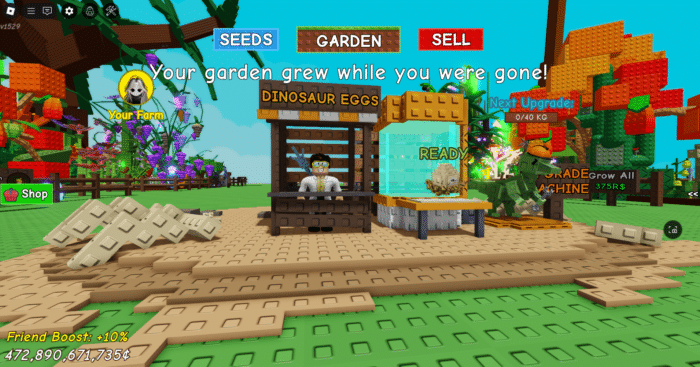Image of a Roblox game Grow a garden