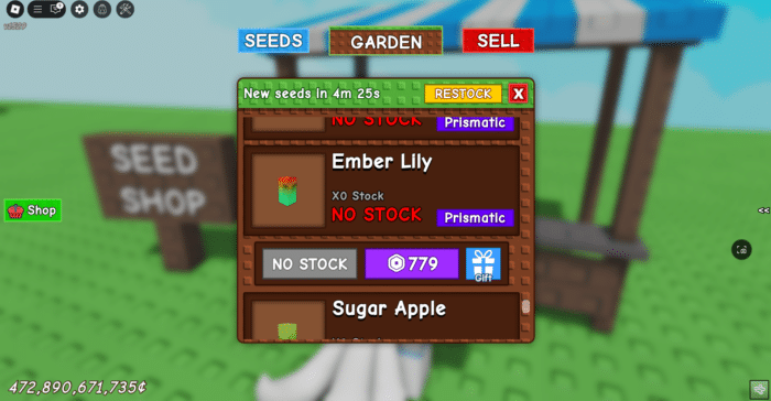 Image of ember lilly on roblox grow a garden store