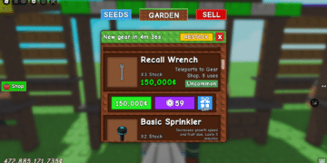 Image of recall item where to but in grow a garden roblox