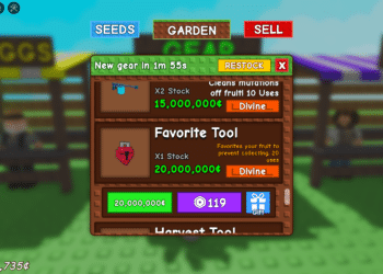Image of favourite tool in the shop on roblox grow a garden