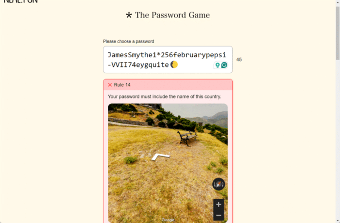 image pf How to beat The Password Game Rule 14