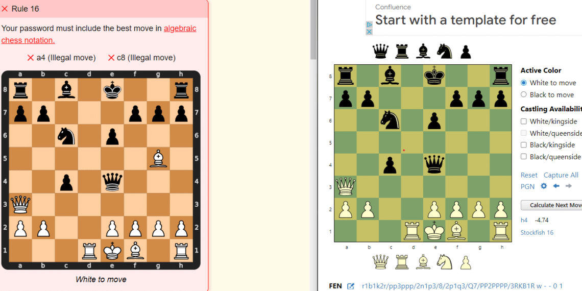 Image of Best move in algebraic chess notation, Password Game