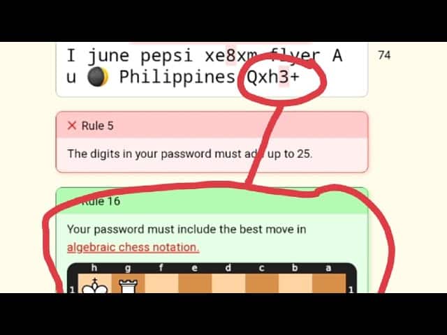 Image of Best move in algebraic chess notation, Password Game 