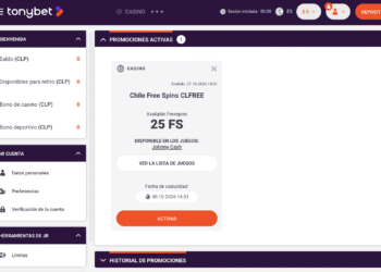 TonyBet Código Promocional Chile 2026: CLFREE – 25 Giros Gratis HDG
